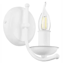 Kinkiet świecznikowy retro biały LUCY