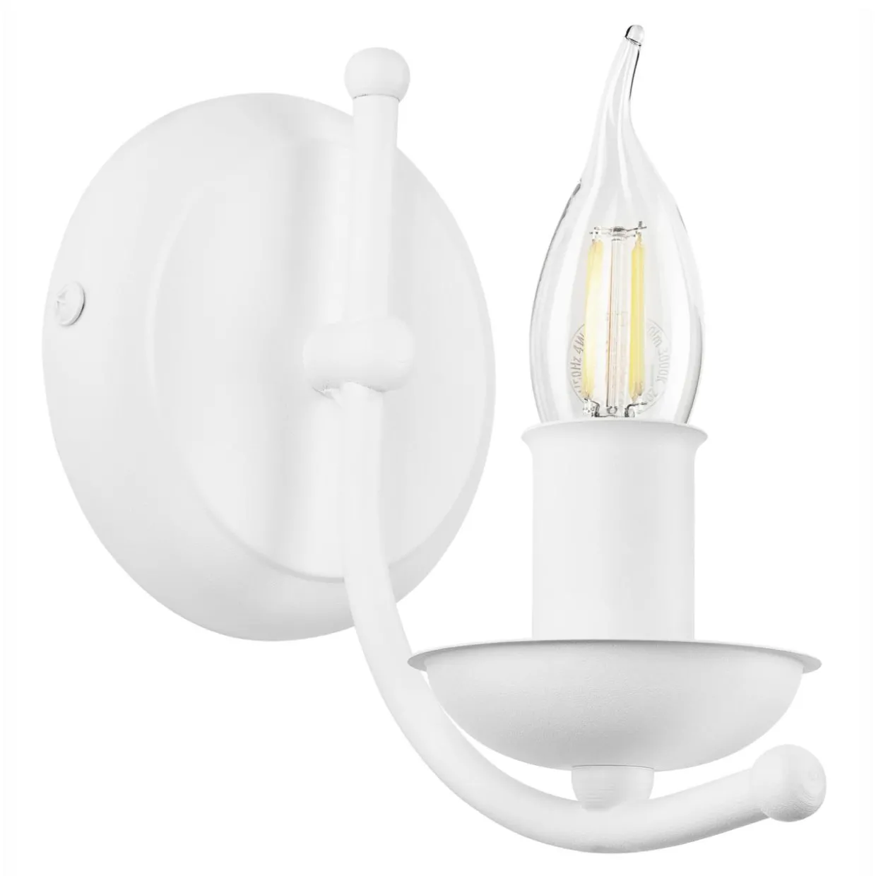 Kinkiet świecznikowy retro biały LUCY