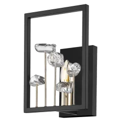 Kinkiet z kryształkami czarno-złoty CAROLINE