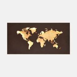 Kinkiet z mapą świata złoty LINDA