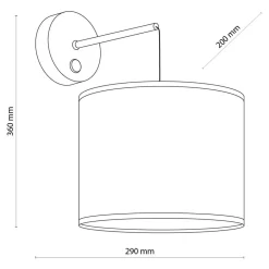 Kinkiet z włącznikiem abażur rafia plecionka LIBERIA