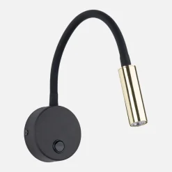 Kinkiet z włącznikiem czarno-złoty LAGOS