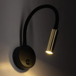 Kinkiet z włącznikiem czarno-złoty LAGOS