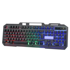 Klawiatura gamingowa metalowa czarna z podświetleniem LED VGK100B VARR