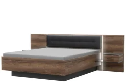 Łóżko BELLEVUE 180x200 z oświetleniem, z szafkami nocnymi