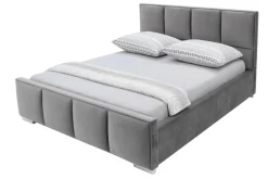 Łóżko bez pojemnika szare FABRIZZIO SQUERE 160x200 cm