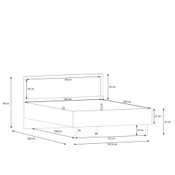 Łóżko boho CALASETTA 140x200