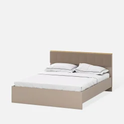 Łóżko dwuosobowe 160x200 cm IDELLO taupe dąb kamienny