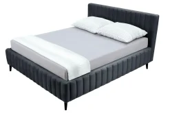 Łóżko grafitowe ze stelażem MAGGIE FULL 160x200 cm