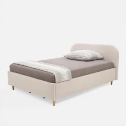 Łóżko jasnobeżowe SANTADI 120x200 cm