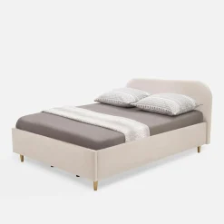 Łóżko jasnobeżowe SANTADI 180x200 cm