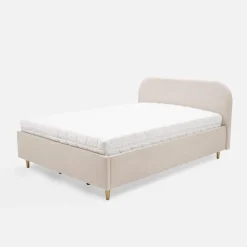 Łóżko jasnobeżowe SANTADI 180x200 cm