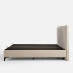 Łóżko kontynentalne beżowe VINCENZO 160x200 cm