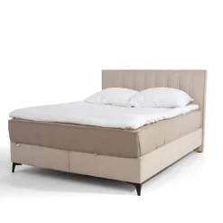 Łóżko kontynentalne beżowe VINCENZO 160x200 cm