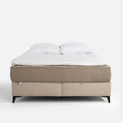 Łóżko kontynentalne beżowe VINCENZO 160x200 cm