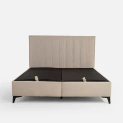 Łóżko kontynentalne beżowe VINCENZO 160x200 cm