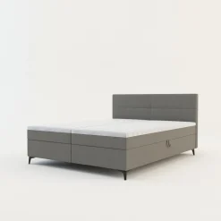 Łóżko kontynentalne jasnoszare MARY 160x200 cm