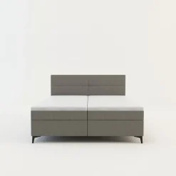 Łóżko kontynentalne jasnoszare MARY 160x200 cm