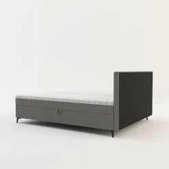 Łóżko kontynentalne jasnoszare MARY 160x200 cm