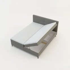 Łóżko kontynentalne jasnoszare MARY 160x200 cm