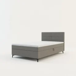 Łóżko kontynentalne jasnoszare MARY 120x200 cm