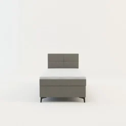 Łóżko kontynentalne jasnoszare MARY 90x200 cm