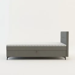 Łóżko kontynentalne jasnoszare MARY 90x200 cm