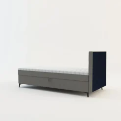 Łóżko kontynentalne jasnoszare MARY 90x200 cm