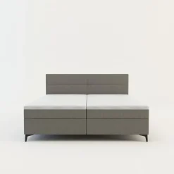 Łóżko kontynentalne jasnoszare MARY 180x200 cm