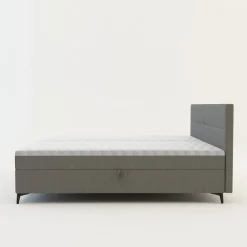 Łóżko kontynentalne jasnoszare MARY 180x200 cm