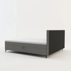 Łóżko kontynentalne jasnoszare MARY 180x200 cm