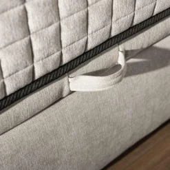 Łóżko kontynentalne jasnoszare LAURITA SQUARE 140x200 cm