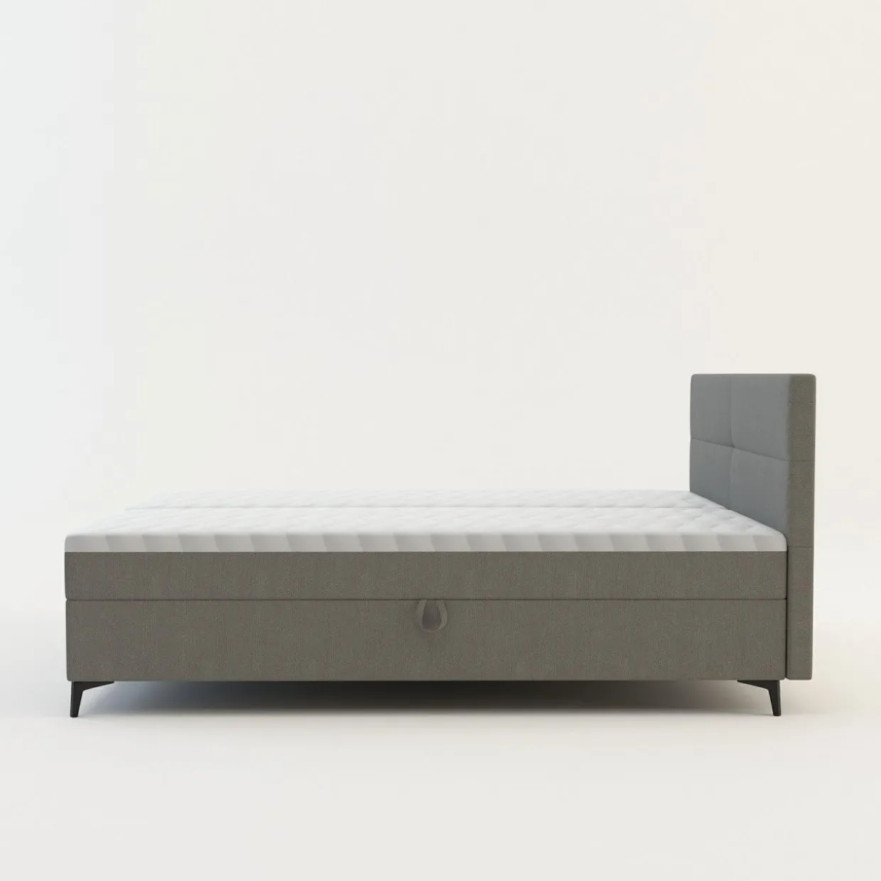 Łóżko kontynentalne jasnoszare MARY 140x200 cm