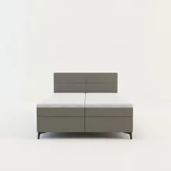 Łóżko kontynentalne jasnoszare MARY 140x200 cm