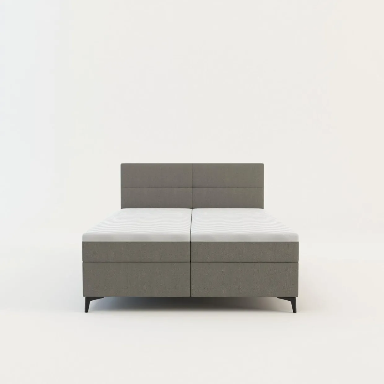 Łóżko kontynentalne jasnoszare MARY 140x200 cm