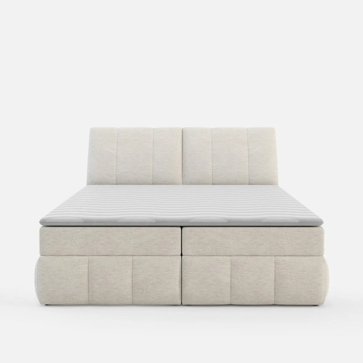 Łóżko kontynentalne kremowe LORENZO HR 160x200 cm