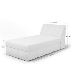 Łóżko kontynentalne kremowe LORENZO HR 120x200 cm