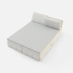 Łóżko kontynentalne kremowe LORENZO HR 180x200 cm