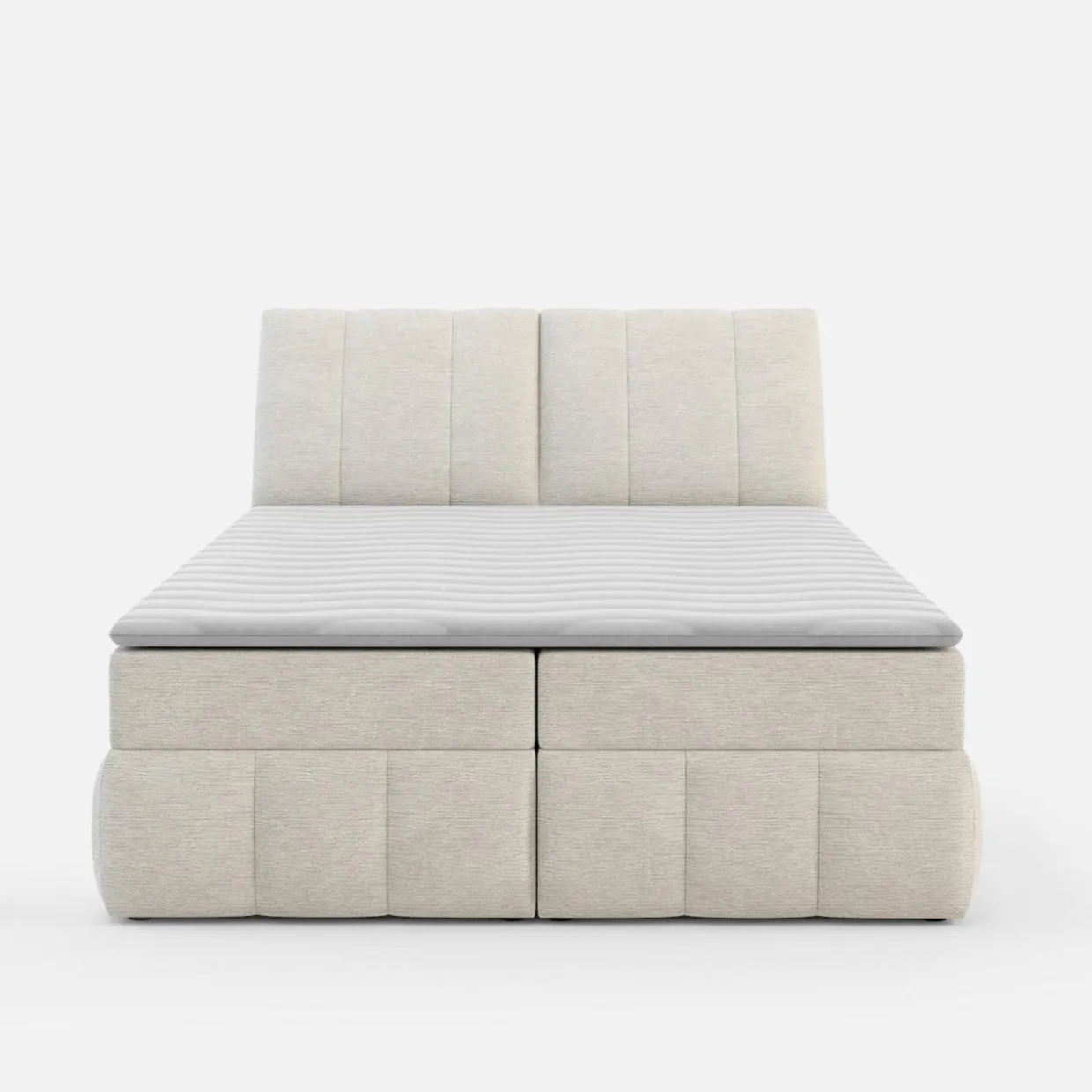 Łóżko kontynentalne kremowe LORENZO HR 140x200 cm