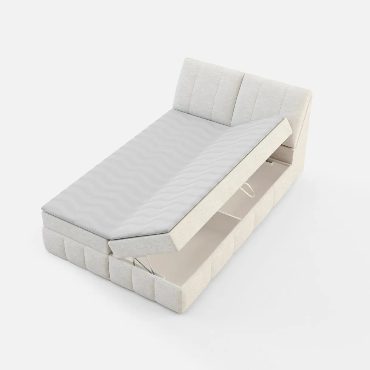 Łóżko kontynentalne kremowe LORENZO HR 140x200 cm