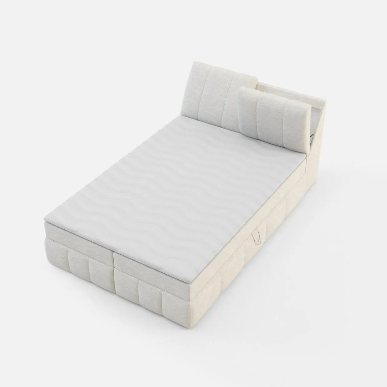 Łóżko kontynentalne kremowe LORENZO HR 140x200 cm