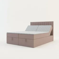 Łóżko kontynentalne różowe LIMAND FUNDAMENTO 160x200 cm