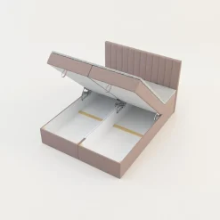 Łóżko kontynentalne różowe LIMAND FUNDAMENTO 160x200 cm