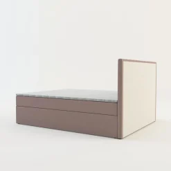 Łóżko kontynentalne różowe LIMAND FUNDAMENTO 160x200 cm