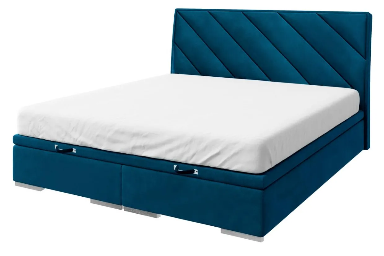 Łóżko kontynentalne szafirowe LEONARDO 180x200 cm