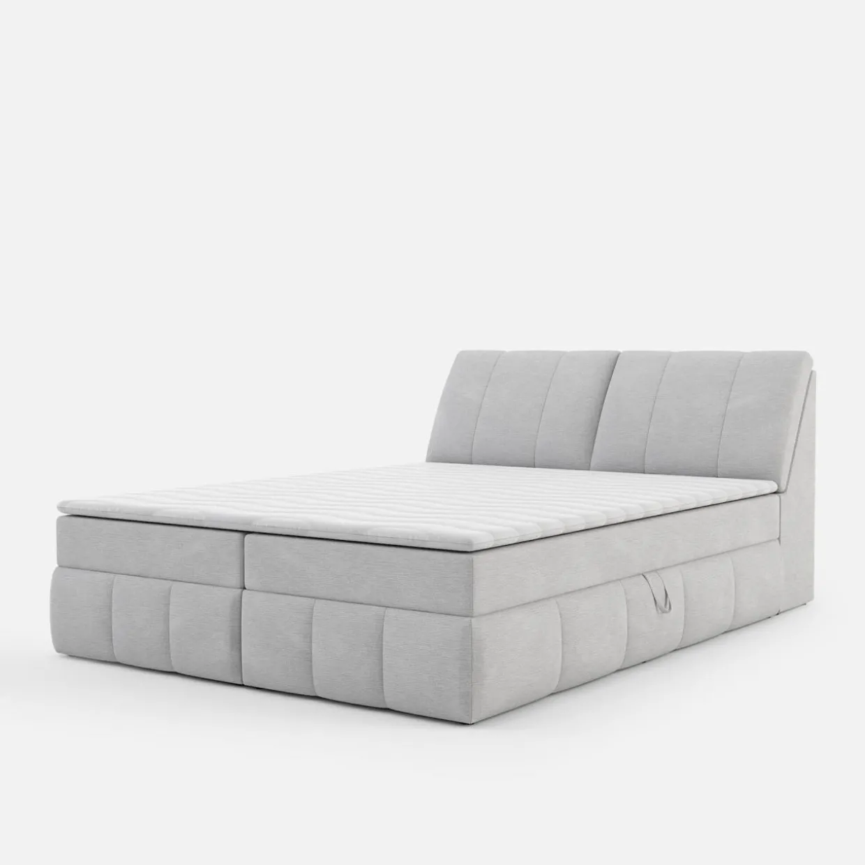 Łóżko kontynentalne szare LORENZO HR 160x200 cm