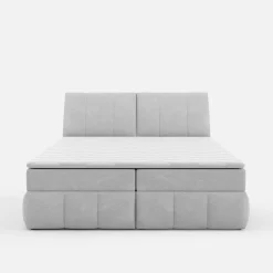 Łóżko kontynentalne szare LORENZO HR 160x200 cm