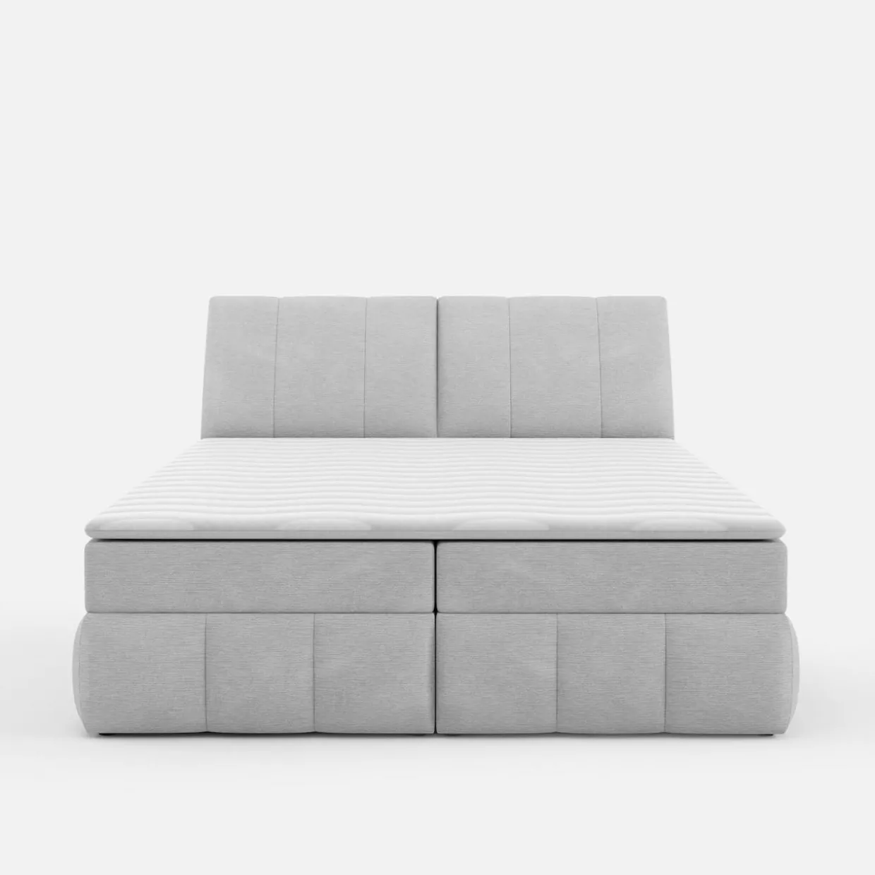 Łóżko kontynentalne szare LORENZO HR 160x200 cm