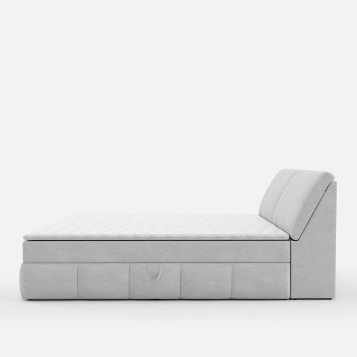 Łóżko kontynentalne szare LORENZO HR 160x200 cm