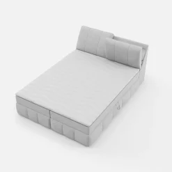 Łóżko kontynentalne szare LORENZO HR 160x200 cm